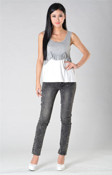 SY009針織車珠片背心服裝加工